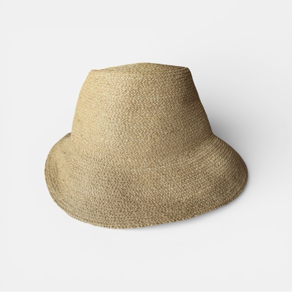 Janessa Leone Straw Hat Large Natural Raffia Boho Resortwear - Picture 5 of 11